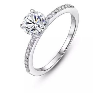 Moissanite diamond engagement bridal wedding ring